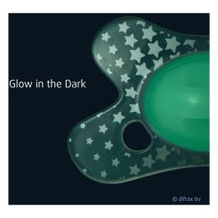 Пустышка Difrax Dental, світиться у темряві, 0-6 міс Фото 3