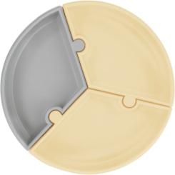 Тарелка детская MinikOiOi Puzzle секционная Mellow Yellow / Powder Grey Фото