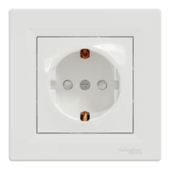 Розетка Schneider Electric ASFORA зі штор. біла Фото