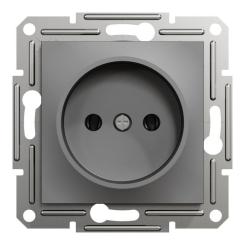 Розетка Schneider Electric ASFORA без заземлення антрацит Фото