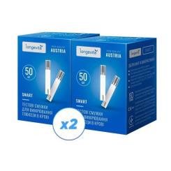 Тест-полоски для глюкометра Longevita Smart 2 x 50 шт. Фото