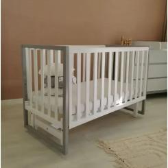 Кроватка Angelo Люкс-12 бело-серый Фото