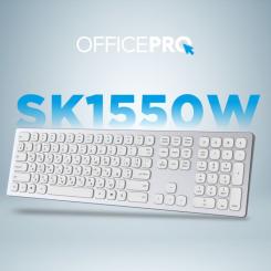 Клавиатура OfficePro SK1550 Wireless White Фото 3