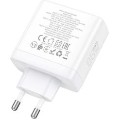 Зарядное устройство HOCO 2xUSB-C PD65W + 1xUSB QC3.0 White Фото 1