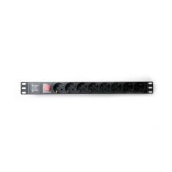 Силовой блок Kingda 19" 1U 8xSchuko, вимикач, С14 Фото 2
