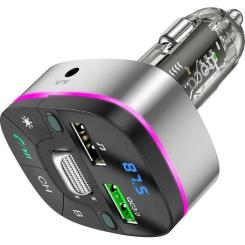 FM модулятор HOCO E71, Black/Silver, Box Фото 2