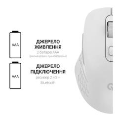 Мышка OfficePro M230W Silent Click Wireless/Bluetooth White Фото 10