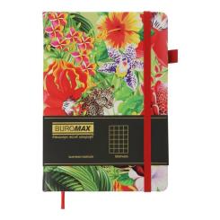 Книга записная Buromax EXOTIC А5 96 аркушів клітинка, червоний Фото 1