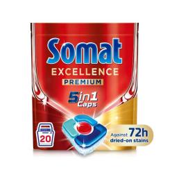 Таблетки для посудомоечных машин Somat Excellence 5-в-1 20 шт. Фото 1