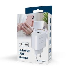 Зарядное устройство Gembird 1xUSB-A 5V/2.4A (12W) white Фото 6