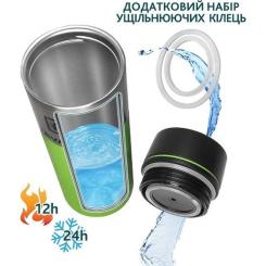 Термокружка Tavialo + 2 ущільнювальних кільця 420 мл Зелений Фото 1