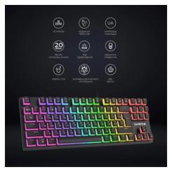 Клавиатура GamePro MK80B RGB Blue Switch USB Black Фото 6