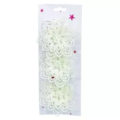 Украшение декоративное Jumi Квітка на кліпсі 3 шт 10 см Біла Фото 1