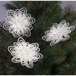 Украшение декоративное Jumi Квітка на кліпсі 3 шт 10 см Біла Фото 2