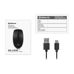 Мышка REAL-EL RM-455W Wireless/Bluetooth Black/Gray Фото 10