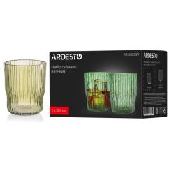 Набор стаканов Ardesto 300мл, 2шт, скло, зелений Фото 4