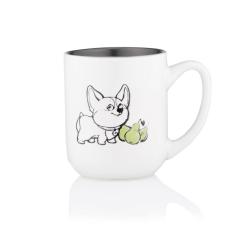 Чашка Ardesto Corgi, 380мл, кераміка, біло-сірий Фото 2