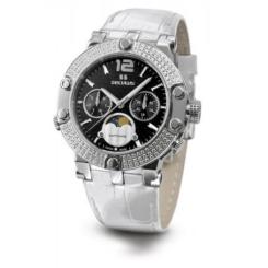 Наручные часы Seculus 1690.5.706 black, ss with stones, white leather Фото