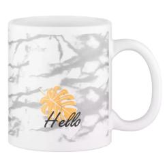 Чашка Ardesto Hello, 330мл, кераміка, біло-сірий Фото