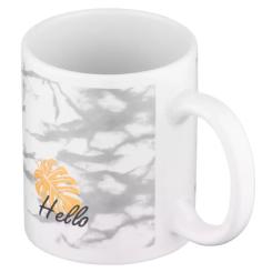 Чашка Ardesto Hello, 330мл, кераміка, біло-сірий Фото 1