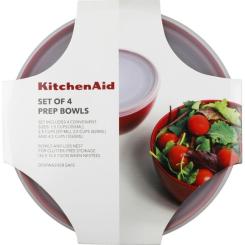 Миска KitchenAid Universal, з кришками, набір 4 шт, червоний Фото 4