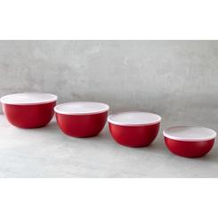 Миска KitchenAid Universal, з кришками, набір 4 шт, червоний Фото 5