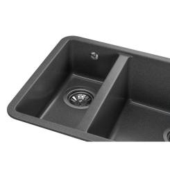 Мойка кухонная GRANADO Under top DOUBLE grafito Фото 4