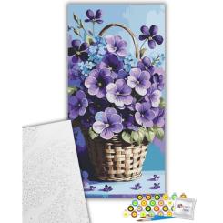 Картина по номерам ArtCraft Фіалки в кошику 40х80 см Фото 1