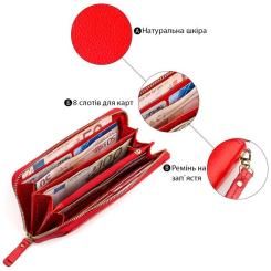 Кошелек Boston Из натуральной кожи Красный Фото 3