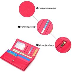 Кошелек Boston Из натуральной кожи Розовый Фото 3
