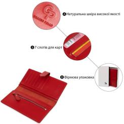 Кошелек Grande Pelle Красный Фото 3