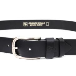 Ремень Grande Pelle Кожаный под джинсы Черный Фото 4