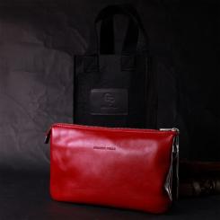 Сумка Grande Pelle Из натуральной кожи Красная Фото 9