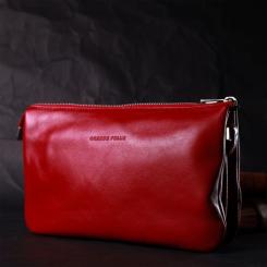 Сумка Grande Pelle Из натуральной кожи Красная Фото 7