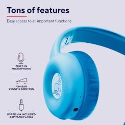 Наушники Trust Nouna Kids Wireless Blue Фото 4