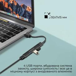 Концентратор Promate USB Hub 4 ports litehub-4.black Фото 6