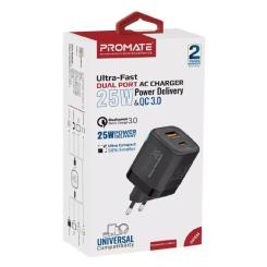 Зарядное устройство Promate USB-C + USB-A Фото 1