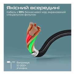 Кабель мультимедийный Promate USB-C to HDMI M 1.8m + USB-CF grey Фото 4