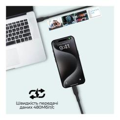 Дата кабель Promate USB-C to USB-C 2.0m Фото 4