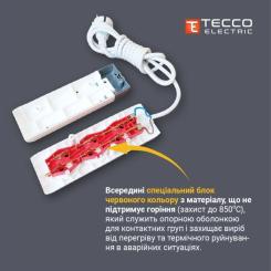 Сетевой удлинитель TECCO 2м 3 поста white Фото 4