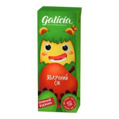 Сок детский Galicia Яблочный прямого отжима неосвещенный 200 мл Фото