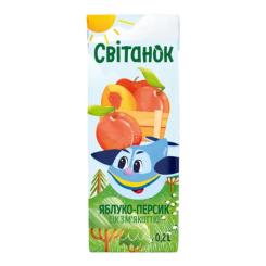 Сок Світанок Яблучно-персиковий з м’якоттю гомогенізований стер Фото