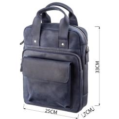 Сумка Shvigel Под А4 в матовой коже Синяя Фото 2