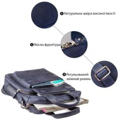 Сумка Shvigel Под А4 в матовой коже Синяя Фото 3