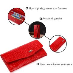 Портмоне Canpellini Из натуральной кожи Красное Фото 3