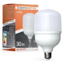Лампочка Євросвітло 30Вт 6400К (VIS-30-E27) Фото 1