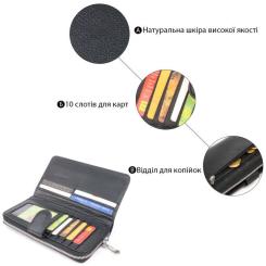 Кошелек ST Leather Из кожи унисекс Черный Фото 3