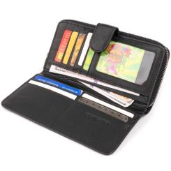 Кошелек ST Leather Из кожи унисекс Черный Фото 7