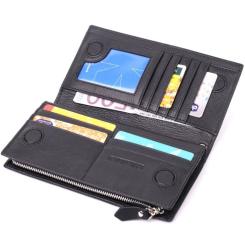 Кошелек ST Leather Унісекс з натуральної шкіри Чорний Фото 4