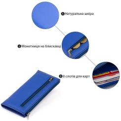 Кошелек ST Leather Из кожи унисекс Синий Фото 3